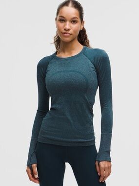 lululemon athletica Swiftly Tech Long-Sleeve Shirt Hip length Blue/Aqua/black